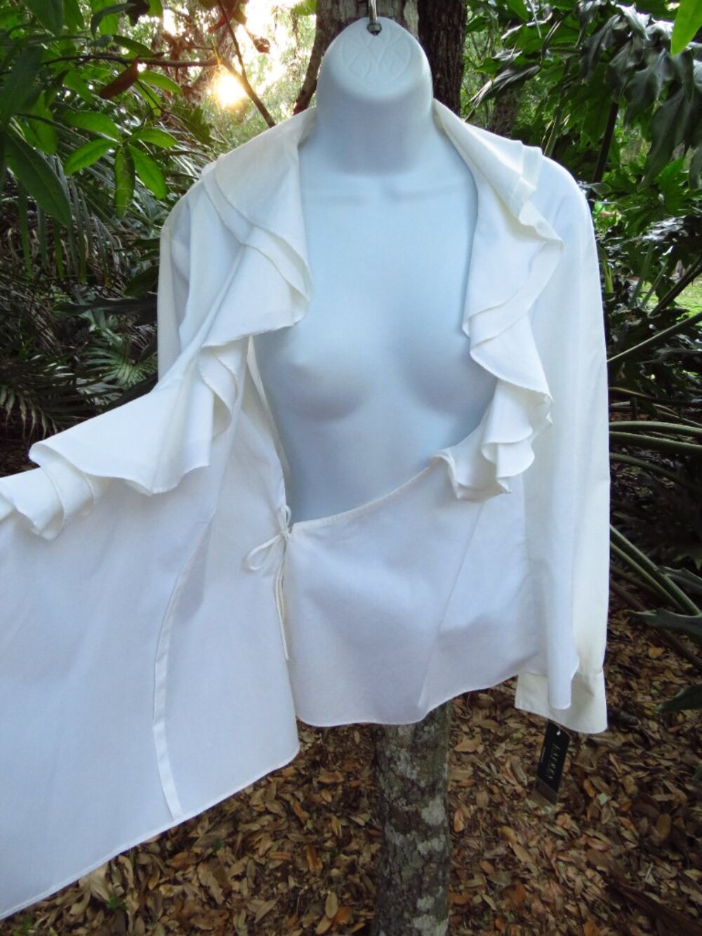 Ralph Lauren Womens Large Double ruffled collar Shirt - Picture 4 of 15